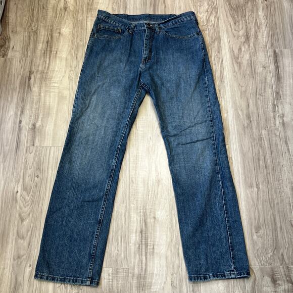 Wrangler Men's Jeans 34x32 REGULAR STRAIGHT 100% Cotton Blue Denim - Picture 1 of 10